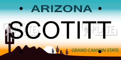 SCOTITT Arizona License Plate