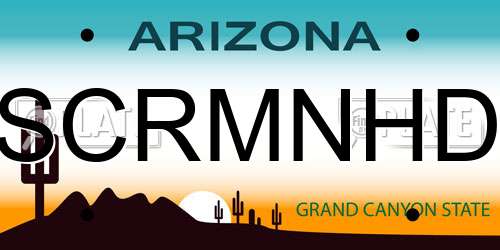 SCRMNHD Arizona License Plate