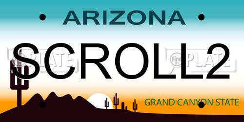 SCROLL2 Arizona License Plate
