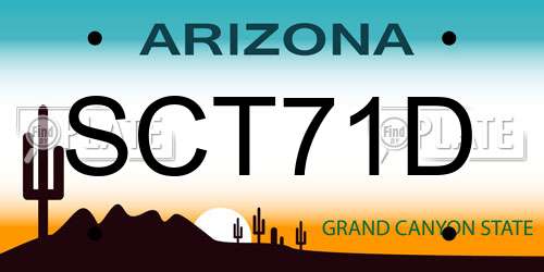 SCT71D Arizona License Plate