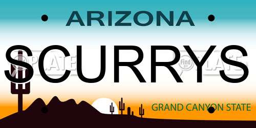 SCURRYS Arizona License Plate