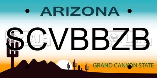 SCVBBZB Arizona License Plate