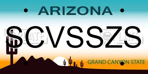 SCVSSZS Arizona License Plate