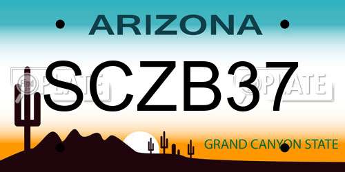 SCZB37 Arizona License Plate