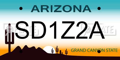 SD1Z2A Arizona License Plate
