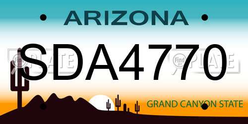 SDA4770 Arizona License Plate