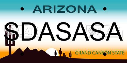 SDASASA Arizona License Plate