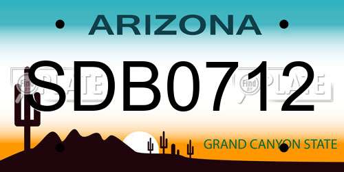 SDB0712 Arizona License Plate