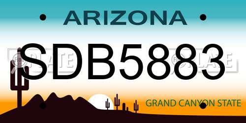 SDB5883 Arizona License Plate