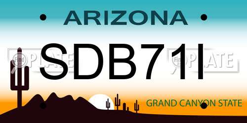 SDB71I Arizona License Plate