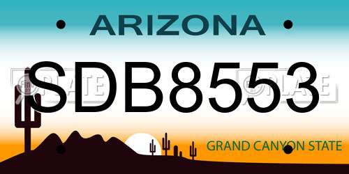 SDB8553 Arizona License Plate
