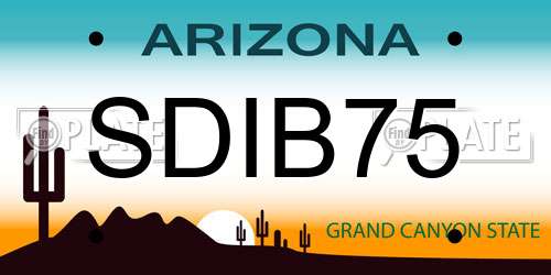 SDIB75 Arizona License Plate