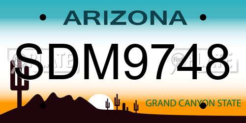 SDM9748 Arizona License Plate