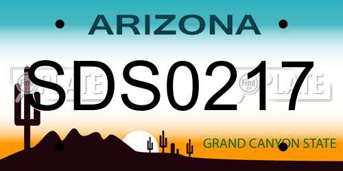 SDS0217 Arizona License Plate