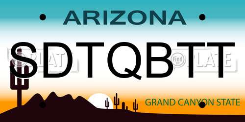 SDTQBTT Arizona License Plate