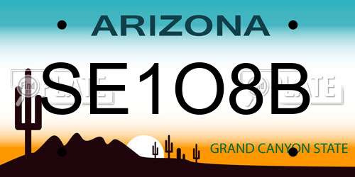 SE1O8B Arizona License Plate