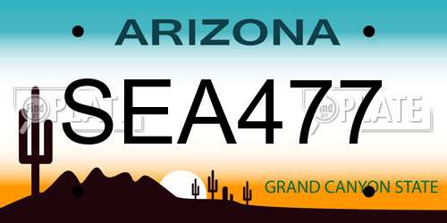 SEA477 Arizona License Plate