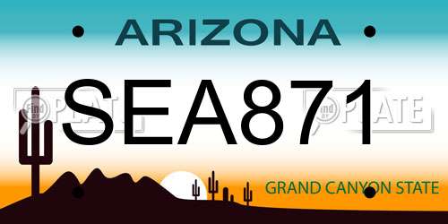 SEA871 Arizona License Plate