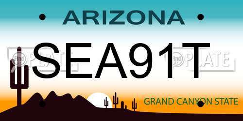SEA91T Arizona License Plate