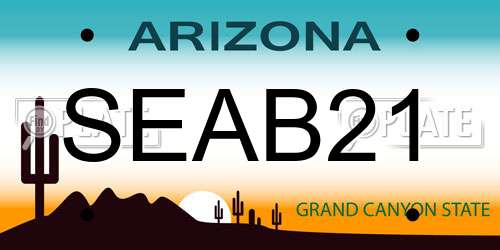 SEAB21 Arizona License Plate