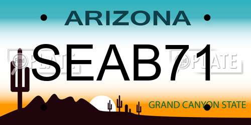 SEAB71 Arizona License Plate