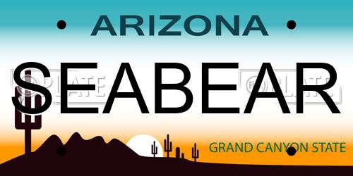SEABEAR Arizona License Plate