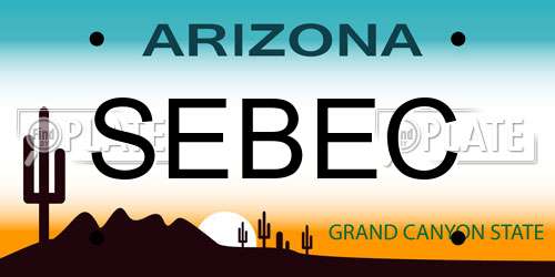 SEBEC Arizona License Plate