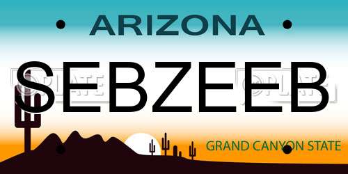 SEBZEEB Arizona License Plate