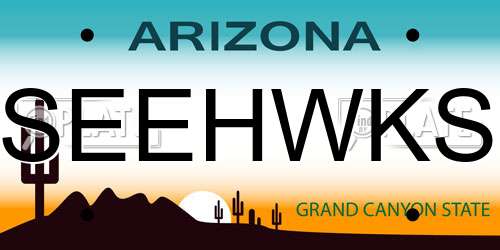 SEEHWKS Arizona License Plate