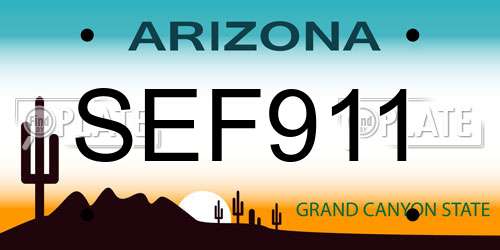 SEF911 Arizona License Plate