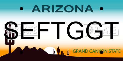 SEFTGGT Arizona License Plate