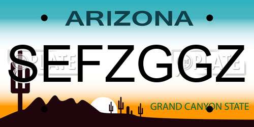 SEFZGGZ Arizona License Plate