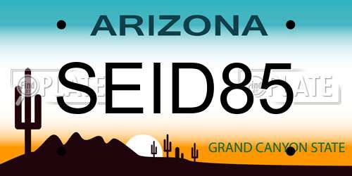 SEID85 Arizona License Plate