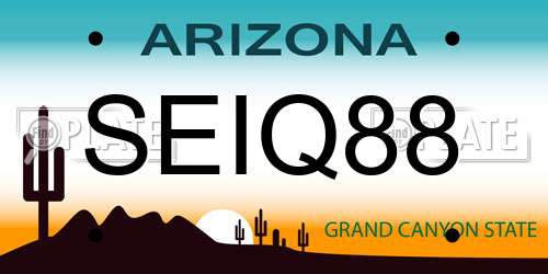 SEIQ88 Arizona License Plate