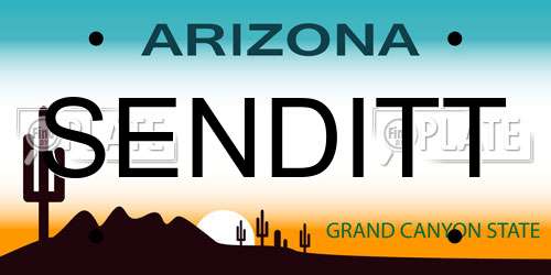 SENDITT Arizona License Plate