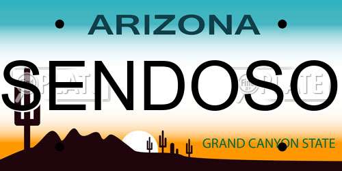 SENDOSO Arizona License Plate