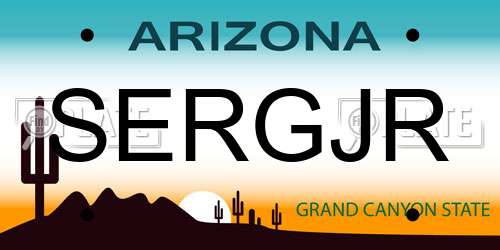 SERGJR Arizona License Plate
