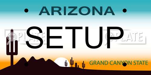 SETUP Arizona License Plate