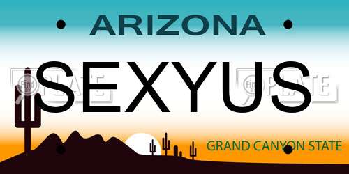 SEXYUS Arizona License Plate