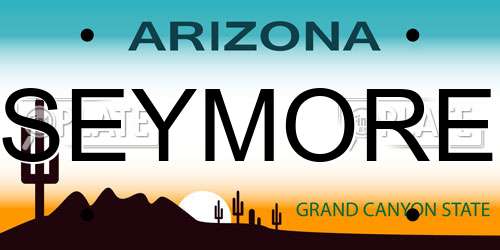 SEYMORE Arizona License Plate