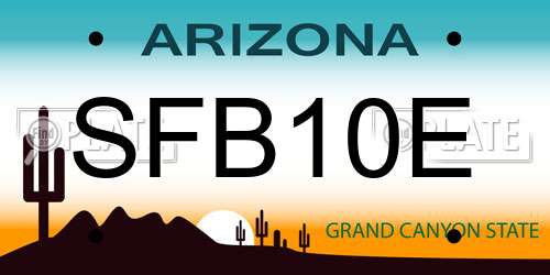 SFB10E Arizona License Plate
