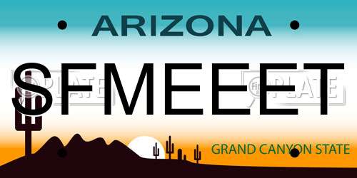 SFMEEET Arizona License Plate
