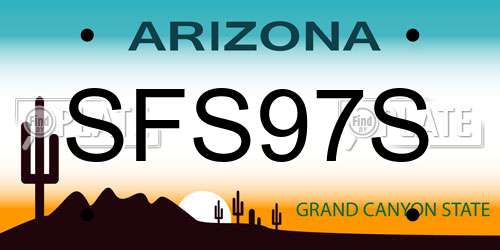 SFS97S Arizona License Plate