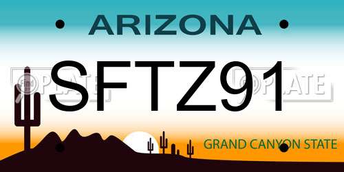 SFTZ91 Arizona License Plate