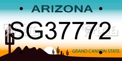 SG37772 Arizona License Plate