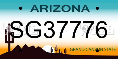 SG37776 Arizona License Plate