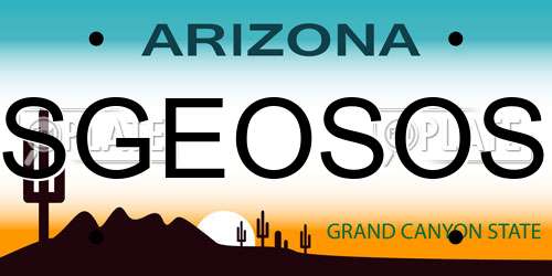 SGEOSOS Arizona License Plate
