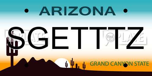 SGETTTZ Arizona License Plate