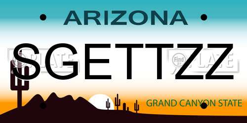 SGETTZZ Arizona License Plate