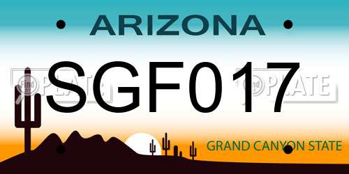 SGF017 Arizona License Plate